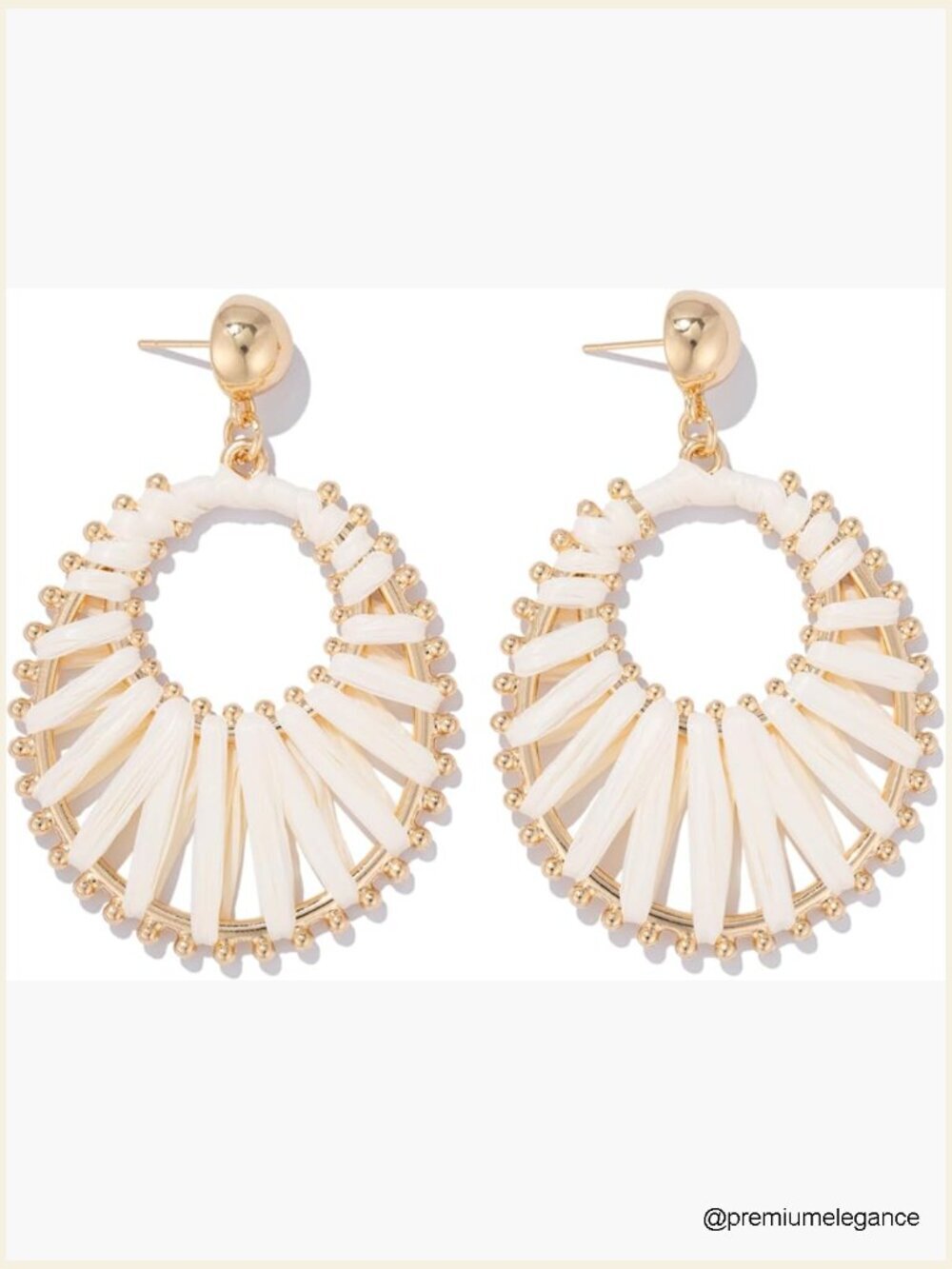 Boho Raffia Drop Earrings Statement Beach Jewelry Trendy Dangle